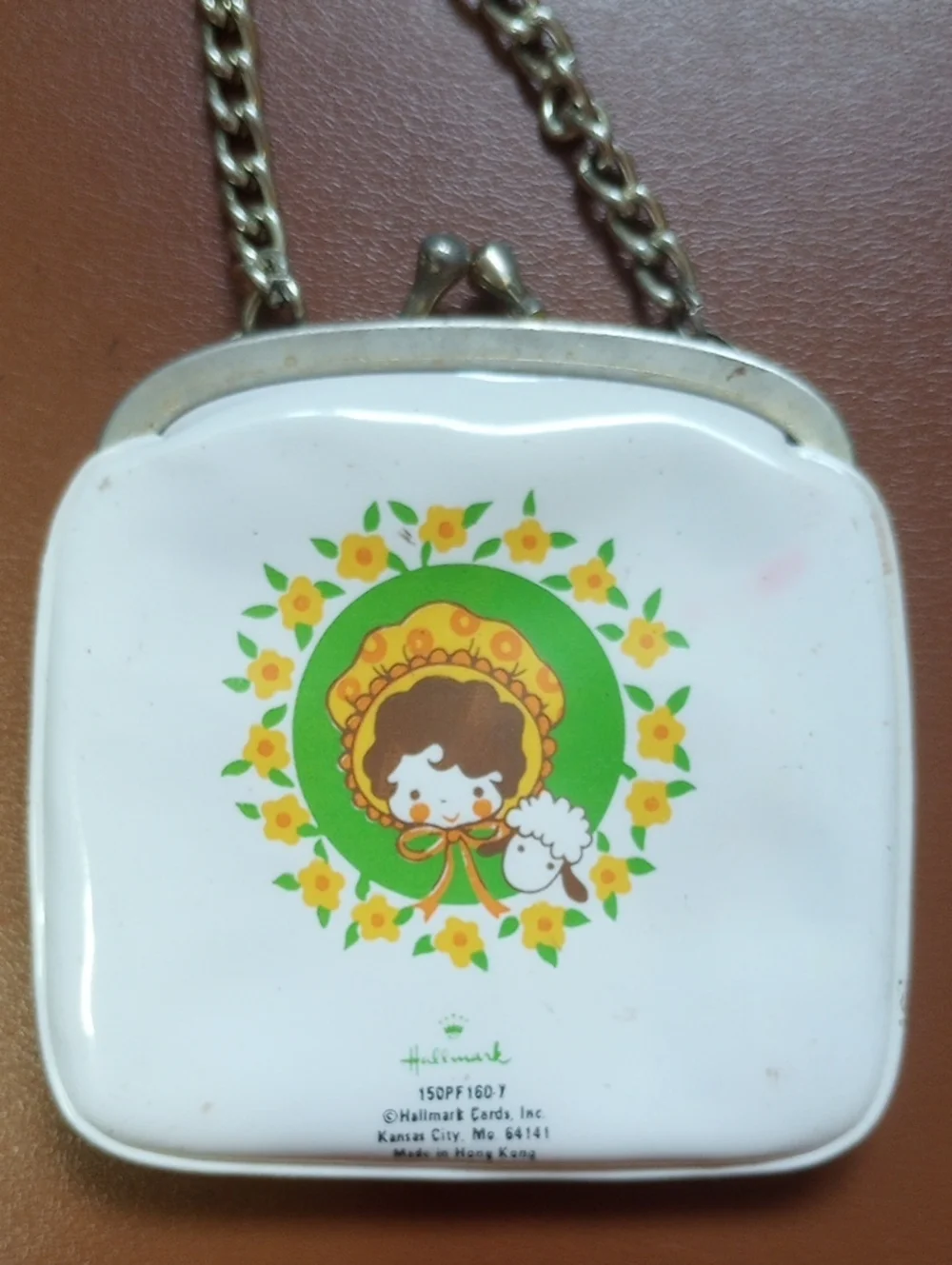 Hallmark Vtg Little Bo Peep Change Purse/Pocketbook. Green Yellow Orange White